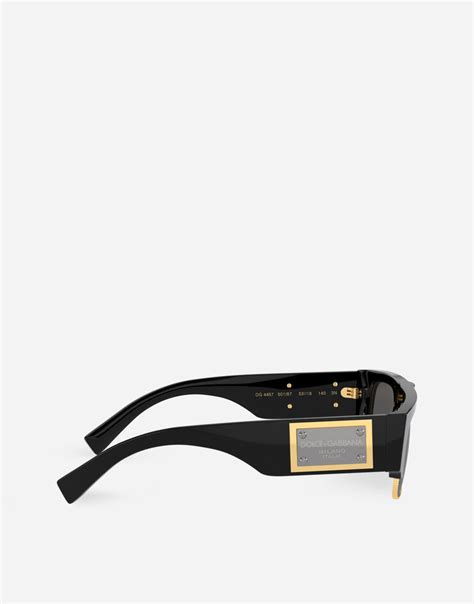 dolce gabbana black plaque|Logo Plaque sunglasses in Black for Men .